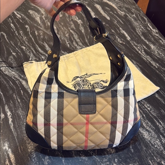 Burberry Plaid Handbag with Black leather Accents - Picture 5 of 16